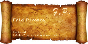 Frid Piroska névjegykártya